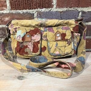 Fossil - Floral Boho Corduroy Crossbody Satchel